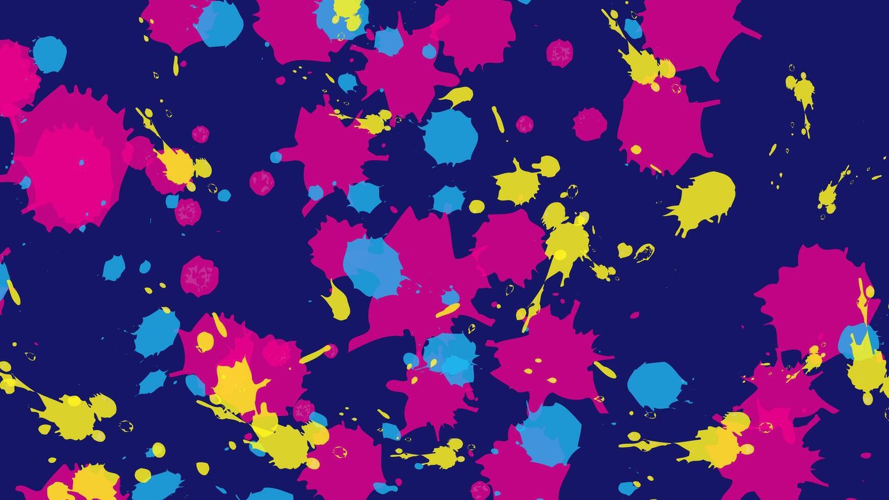 Colorful Paint Splatter Background. An artistic abstract background with ink splashes in pink, yellow, and blue, ideal for creating modern and expressive designs. vector
