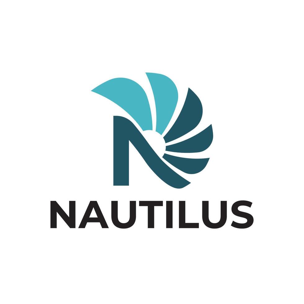 Nautilus Shell N Letter Initial Business Logo Template vector
