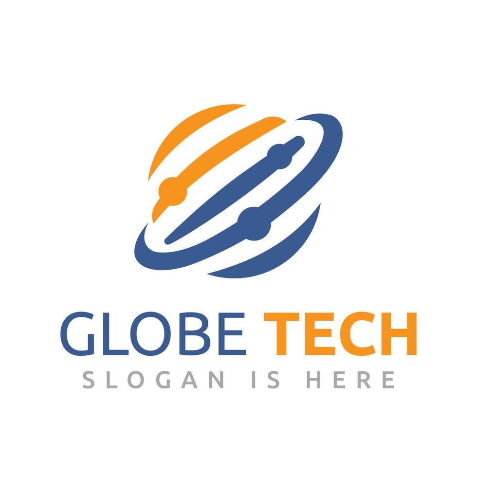 Abstract Globe Earth Universal Space Sky Technology Logo Template vector