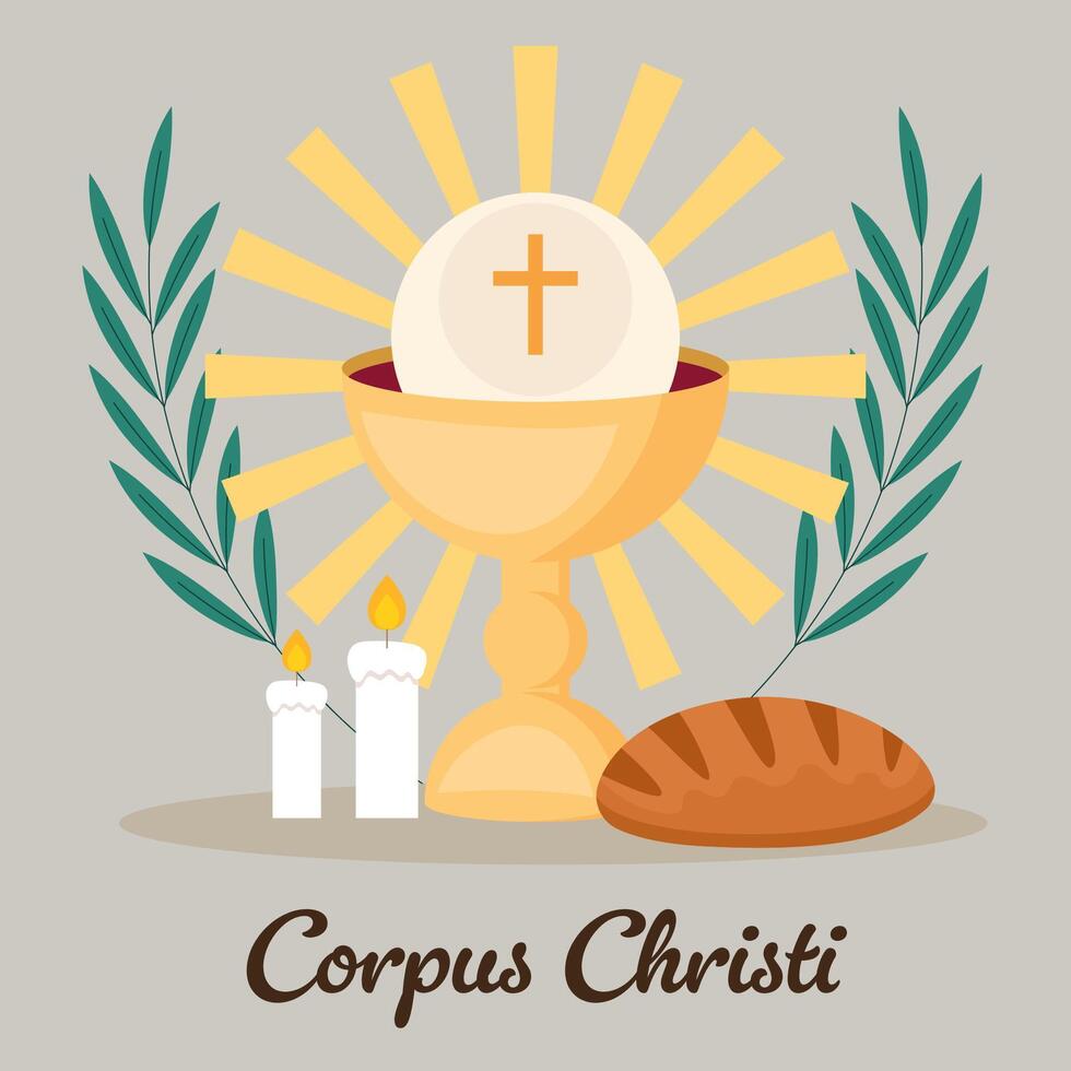 illustration for corpus christi in flat style design vector