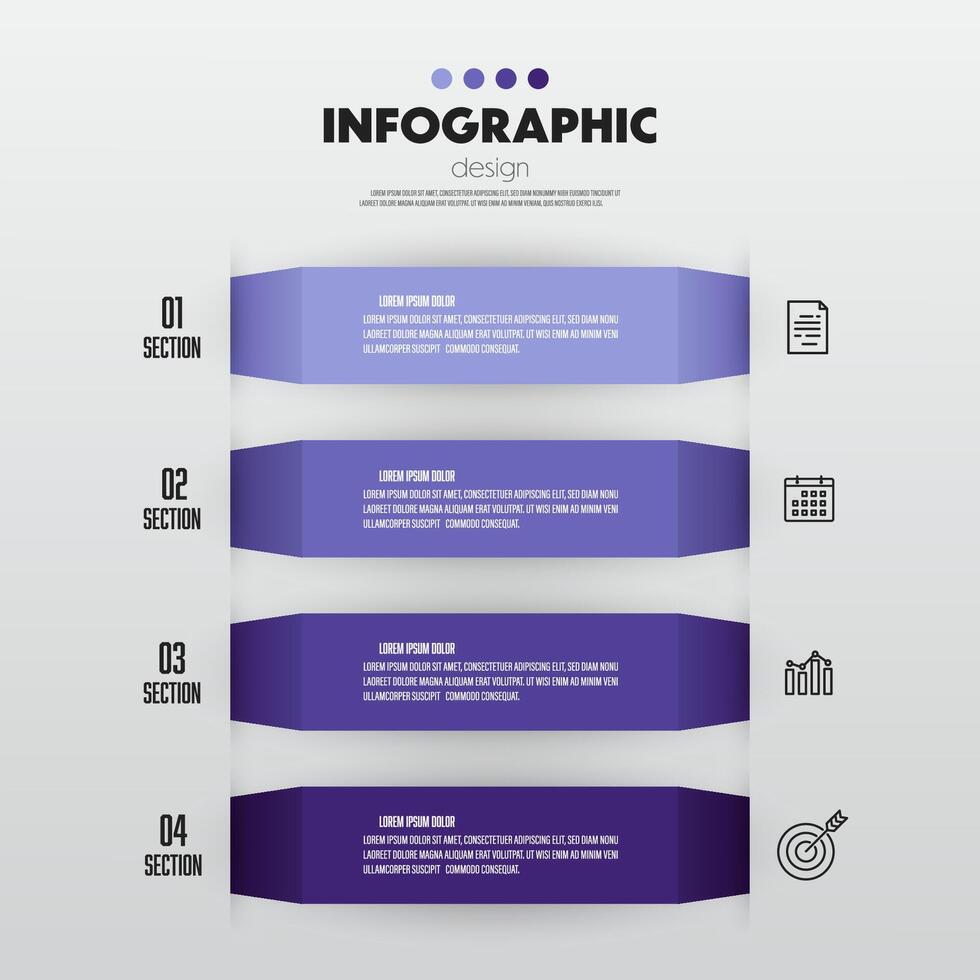 Template diagrame with icon 4 step. Modern design for presentation. vector