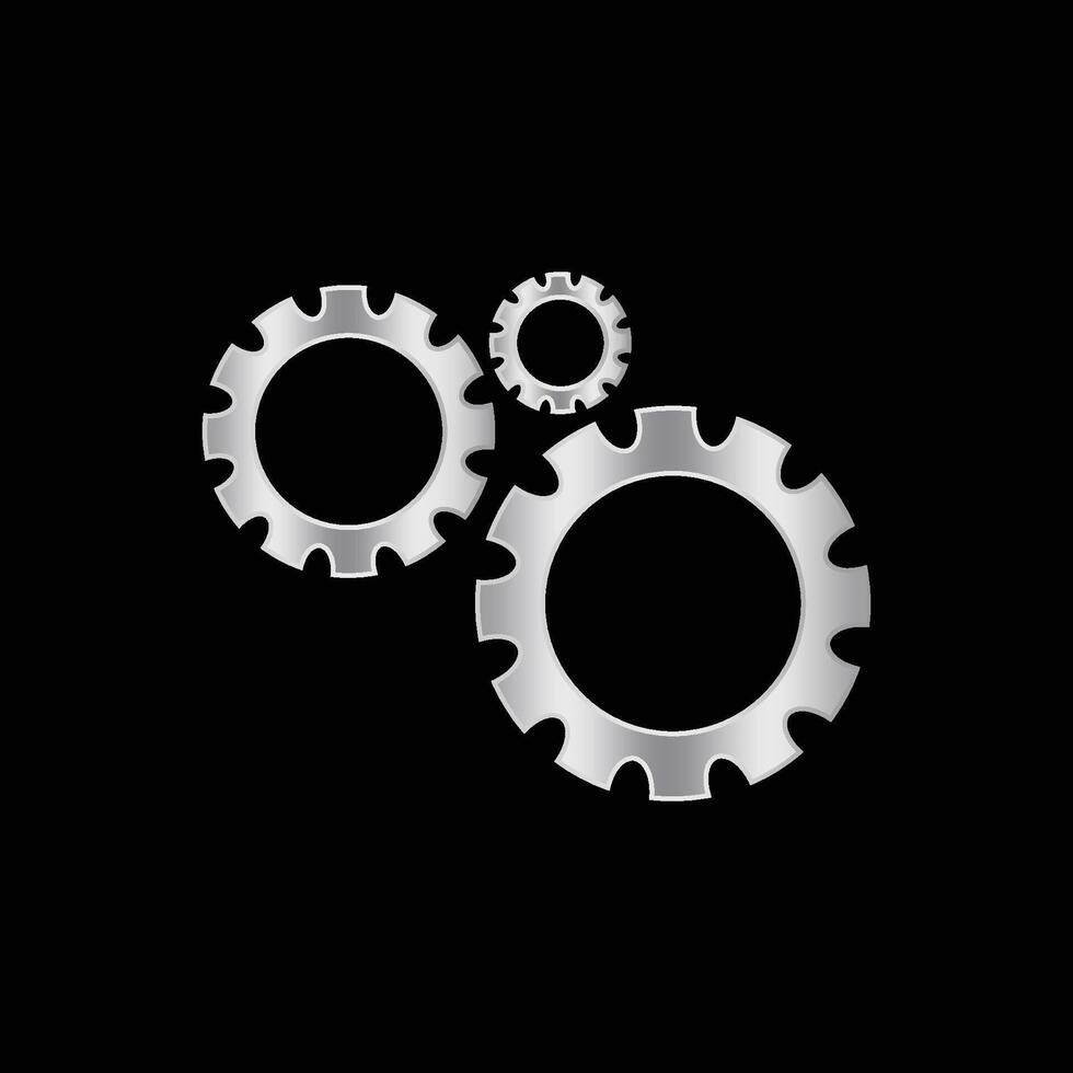 Set of 3 Gear Icons - Gear Setting Icon vector