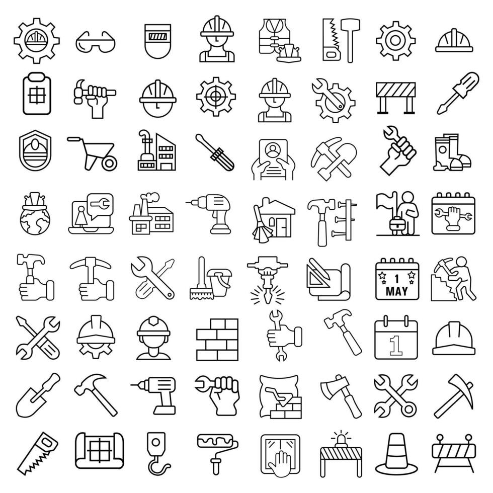 Vintage Icon set of Labor day vector