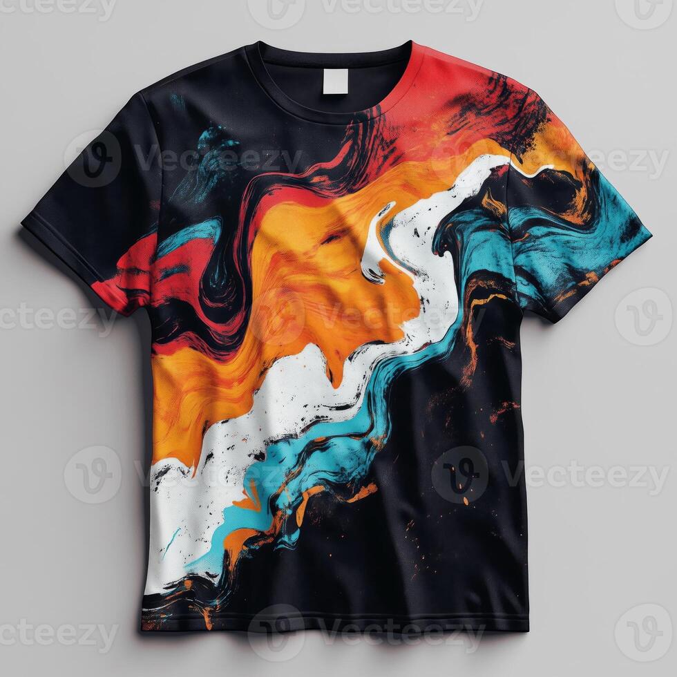 A t - shirt with an abstract painting on it photo