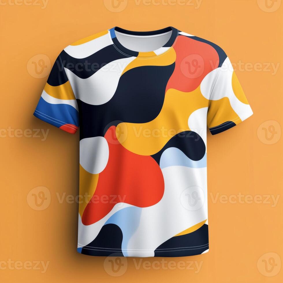 An abstract t - shirt with colorful shapes photo