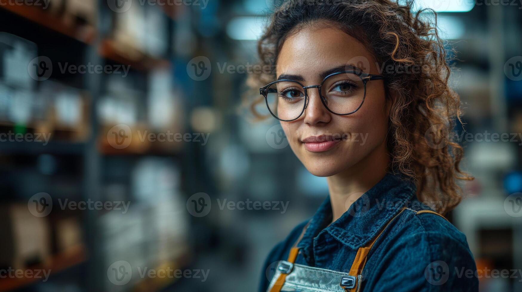 A logistics professional is engaged in inventory management and sorting tasks in a well organized warehouse environment filled with shelves and supplies. photo