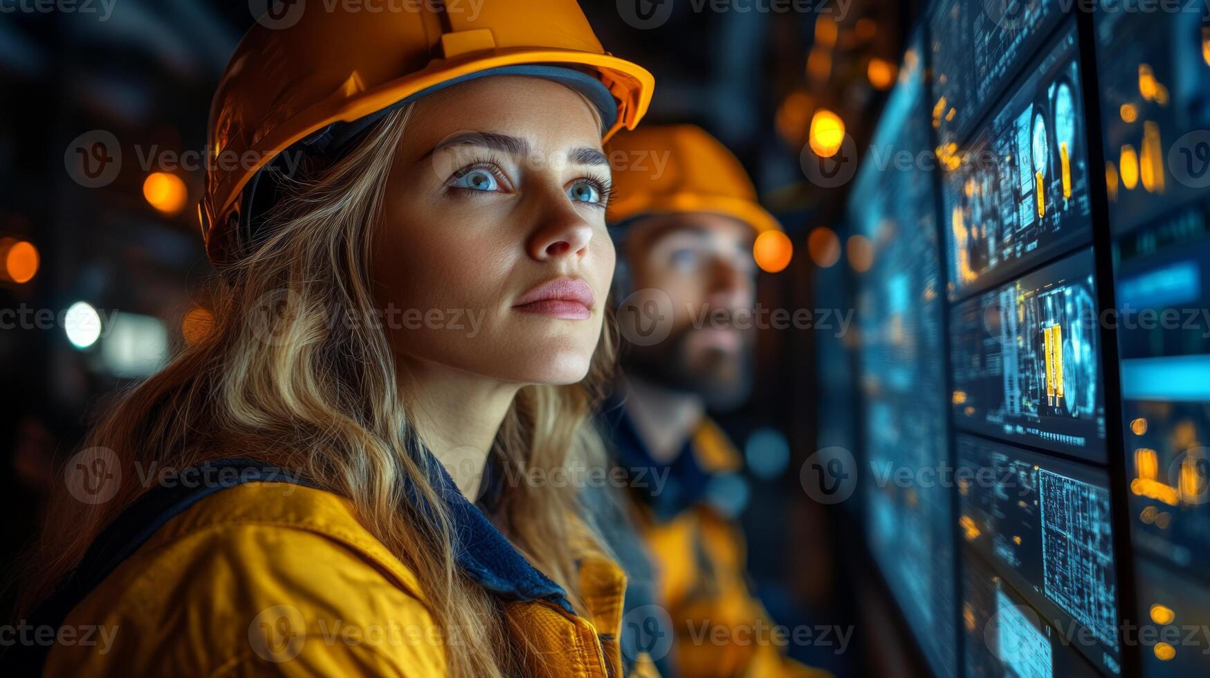 Warehouse personnel closely monitor digital displays, ensuring effective sorting and fulfillment processes while managing inventory during busy operational hours. photo