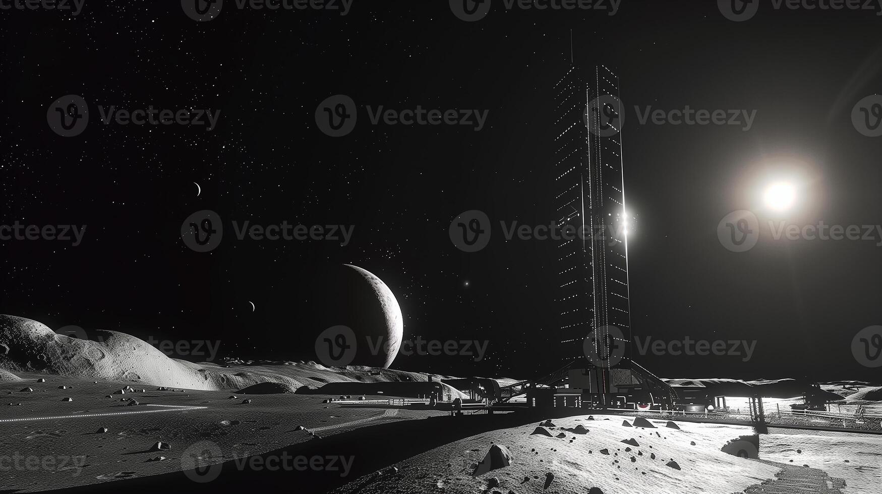 This Asteroid mining on the Moon uses advanced tech to extract valuable materials. photo
