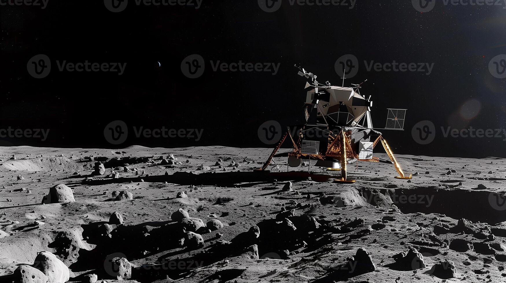 This Advanced technology showcases asteroid excavation with a refinery for regolith extraction in space. photo