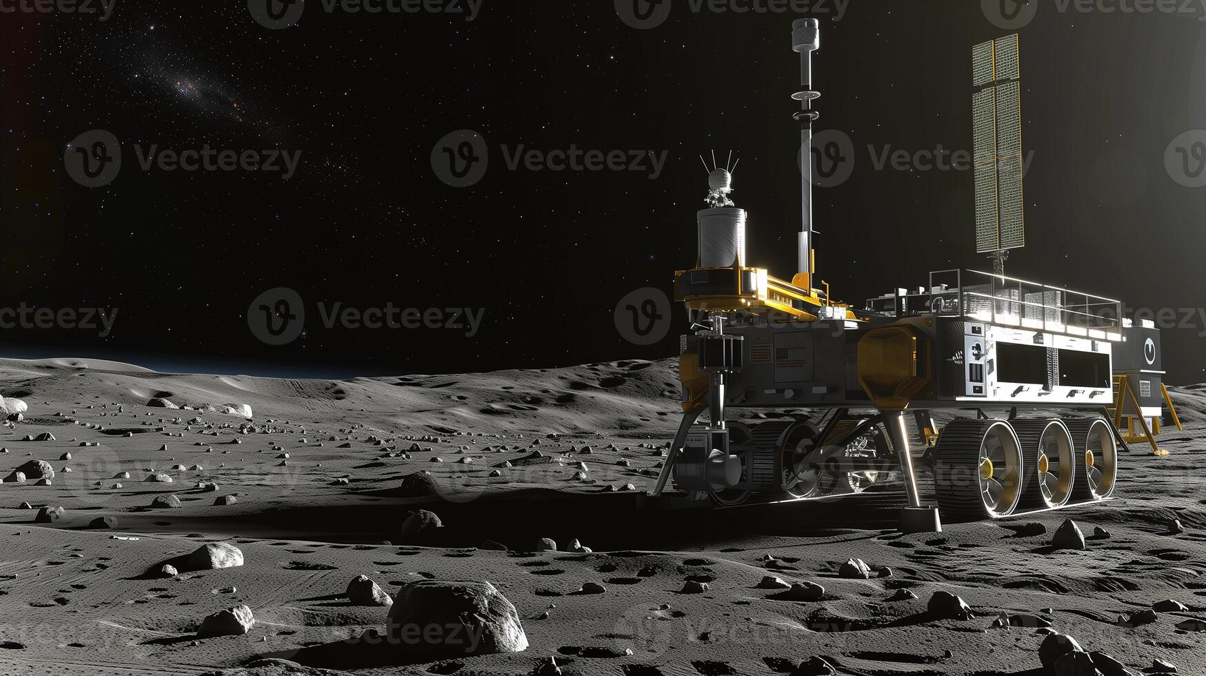 This robotic refinery extracts valuable resources from asteroid regolith in space. photo