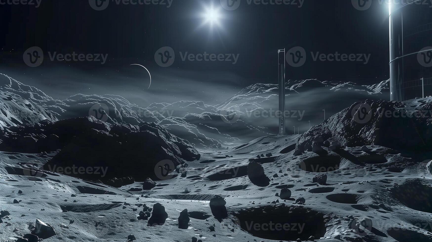 This Activity involving asteroid regolith mining and refinery operations in a distant celestial setting. photo