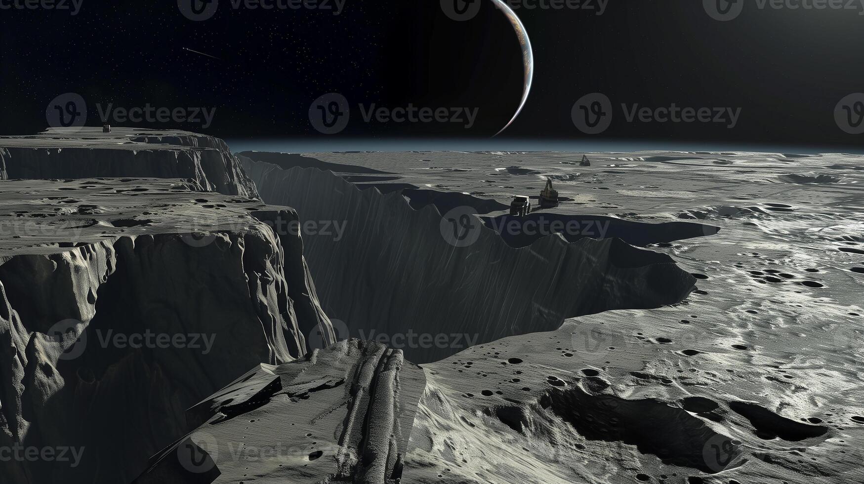 This Exploration activity on an asteroid surface focuses on regolith extraction for resource refinement. photo