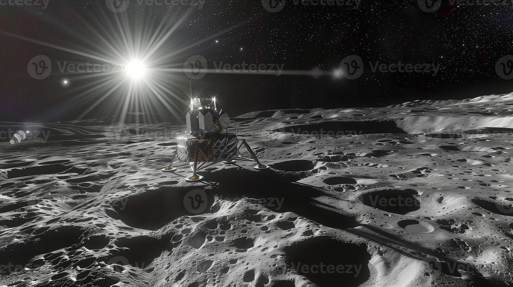 This moon refinery uses AI to excavate regolith from an asteroid. photo