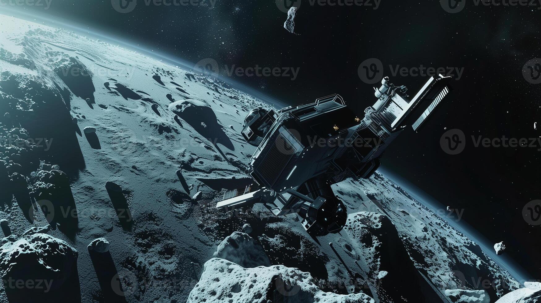 This spacecraft excavates and refines regolith on an asteroid's surface. photo