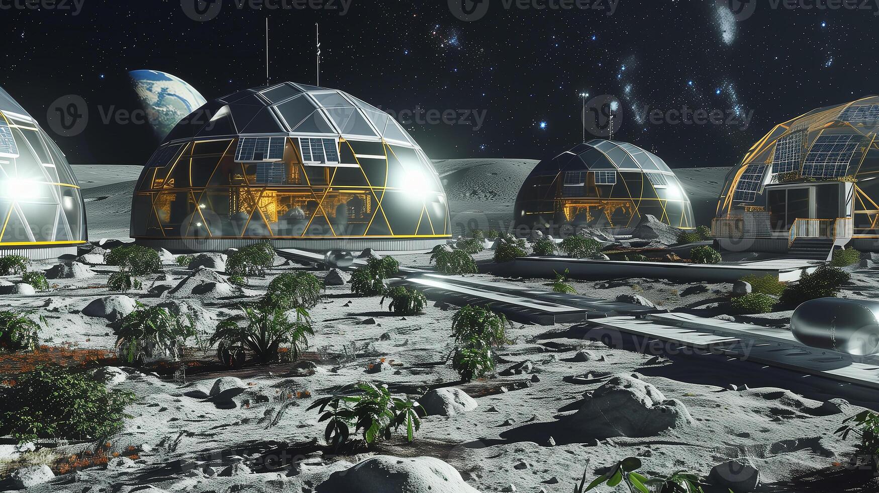 This colony uses advanced tech to extract and process asteroid regolith. photo