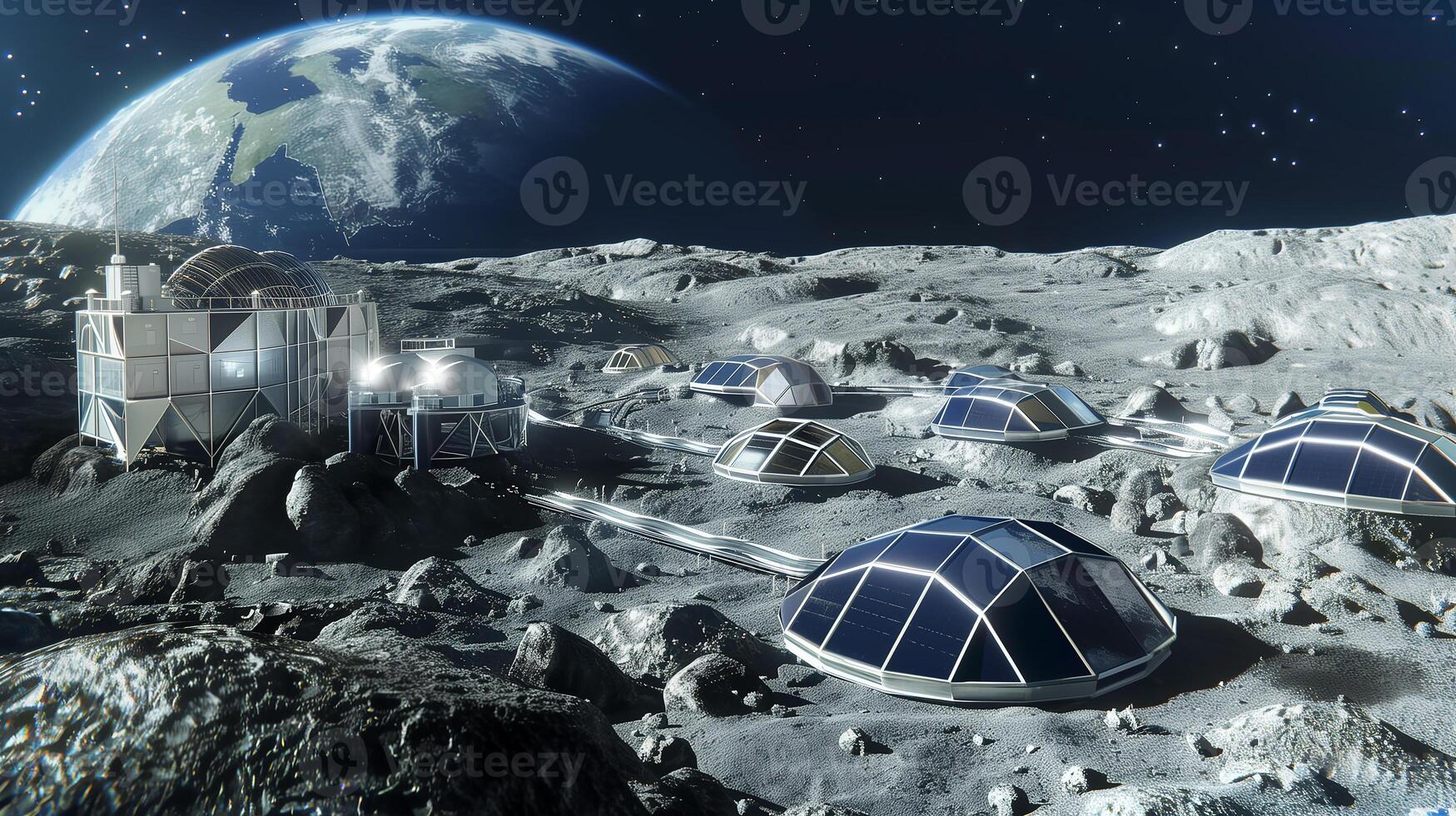 This Lunar resource extraction is in progress, using advanced refining technology. photo