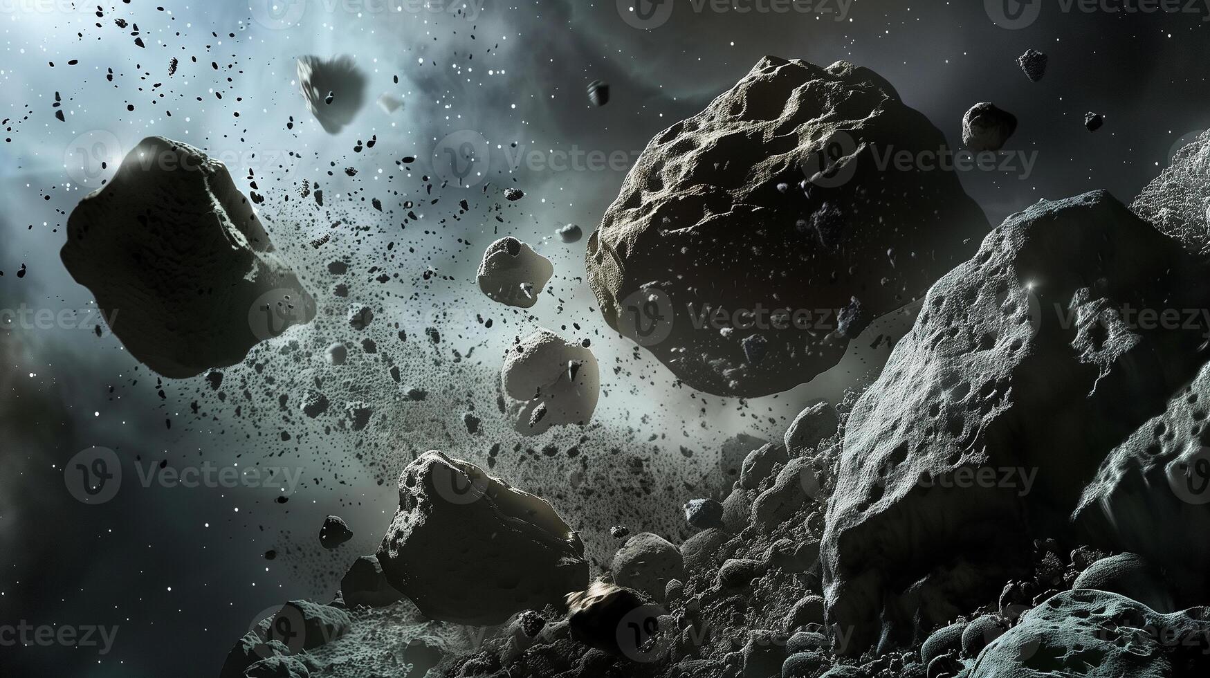 This Exploration activities are underway to excavate regolith from asteroids for resource extraction. photo