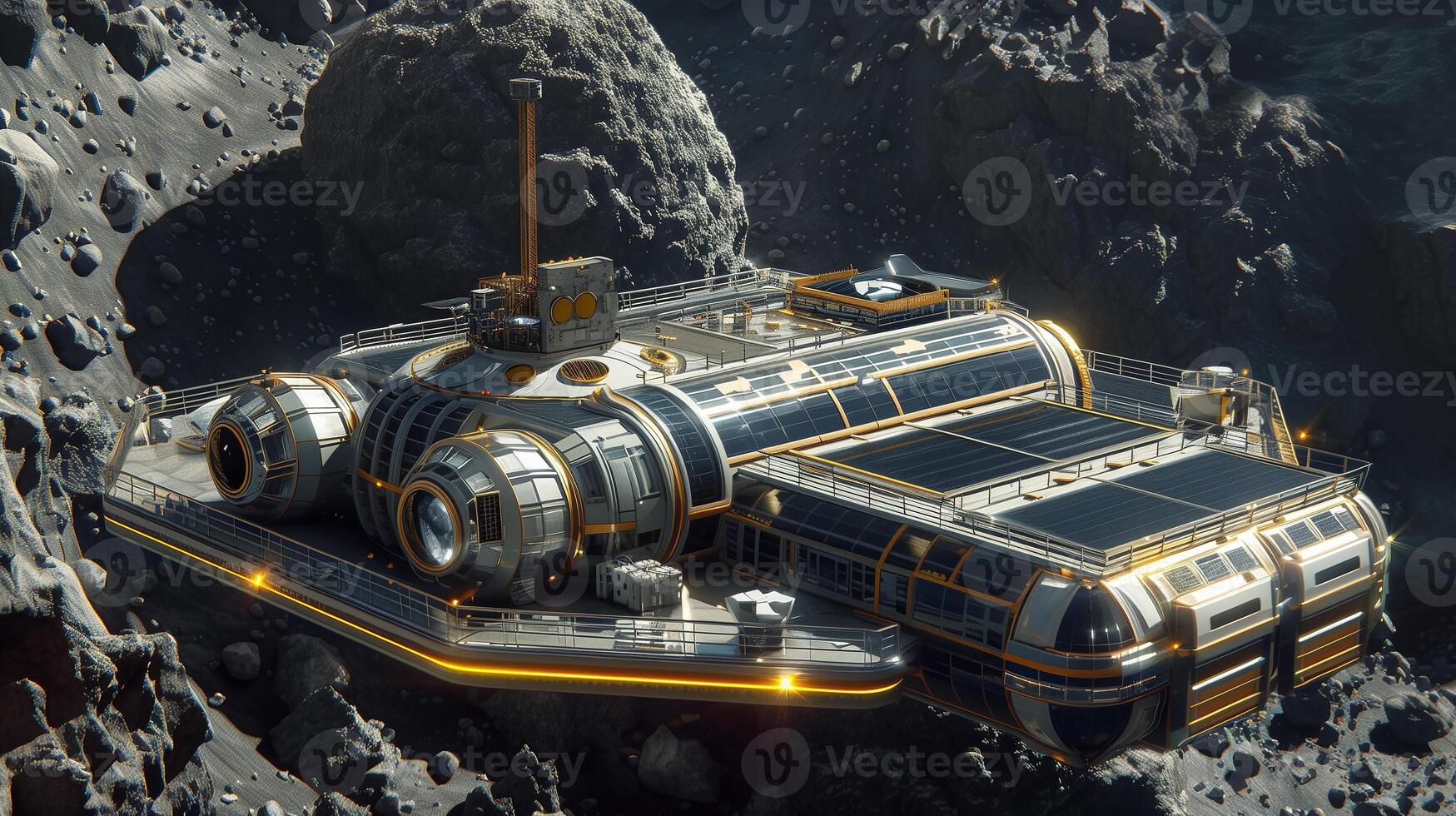 This high-tech facility for extracting regolith from asteroids. photo