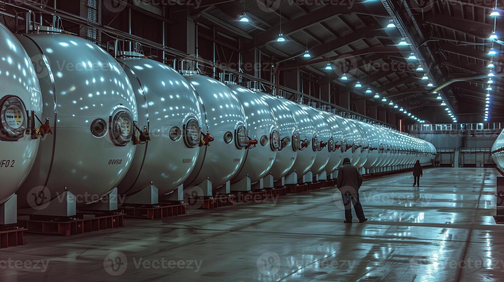 This researcher examines advanced cryonics chambers for preservation and hibernation. photo