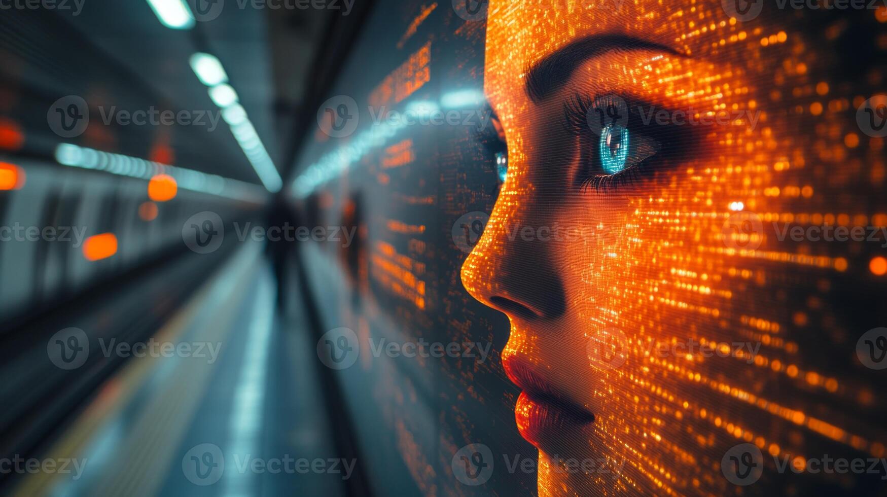 A futuristic representation of artificial intelligence and automation in transportation features intricate designs and vivid imagery, highlighting mobility advancements in urban settings. photo