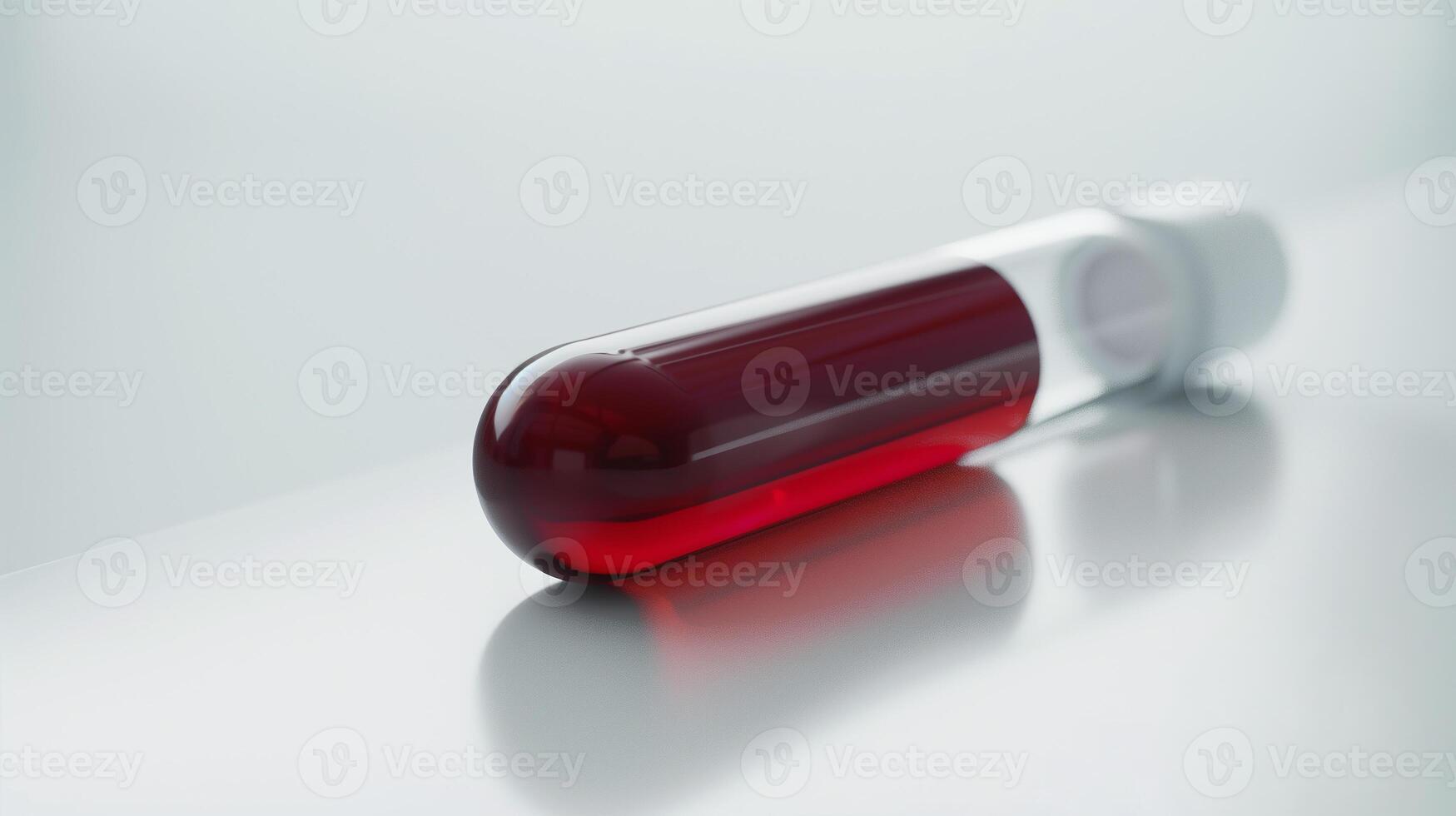 This Close-up of a test tube with synthetic blood, highlighting medical science advancements. photo
