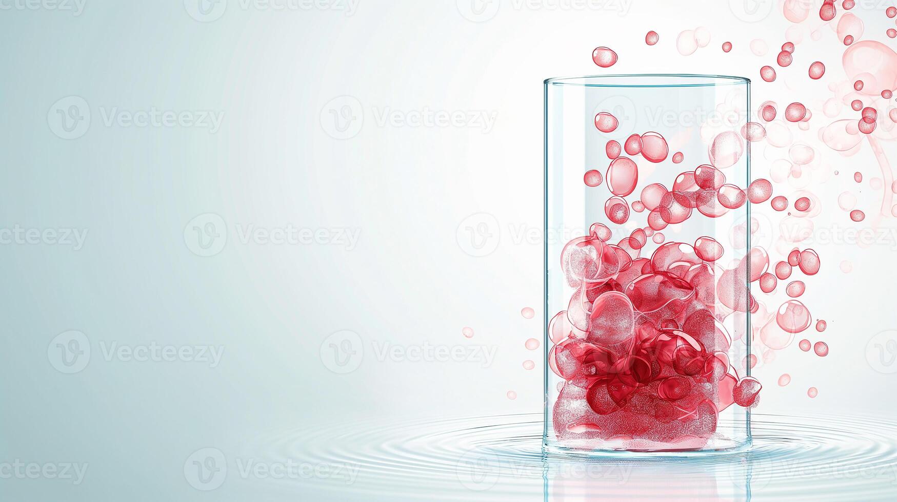 This Red fluid composed of nano particles mimicking hemoglobin for use in transfusion technology. photo