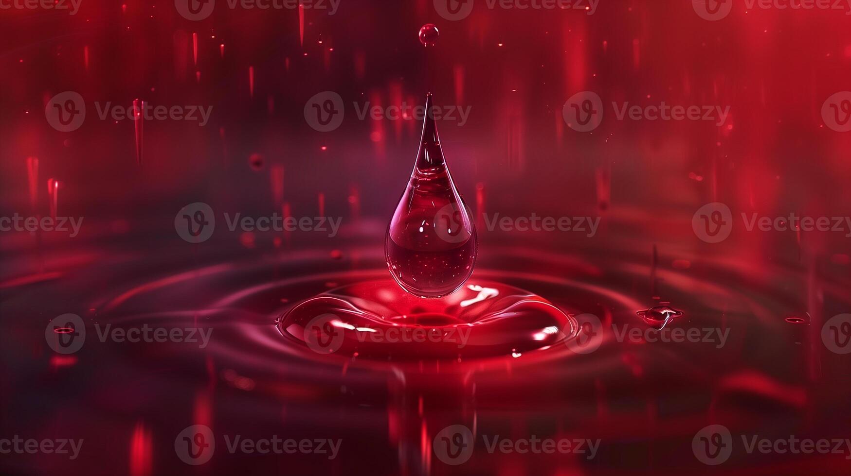 This drop of synthetic blood creates ripples, highlighting advances in nanomedicine. photo