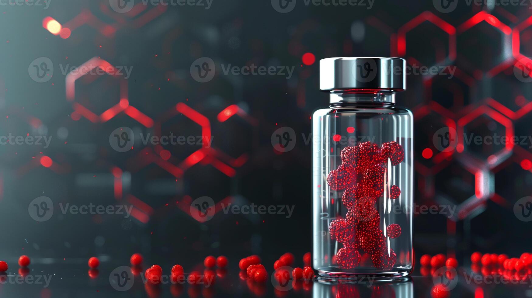 This vial of synthetic blood with nano hemoglobin shows cutting-edge medical innovation. photo