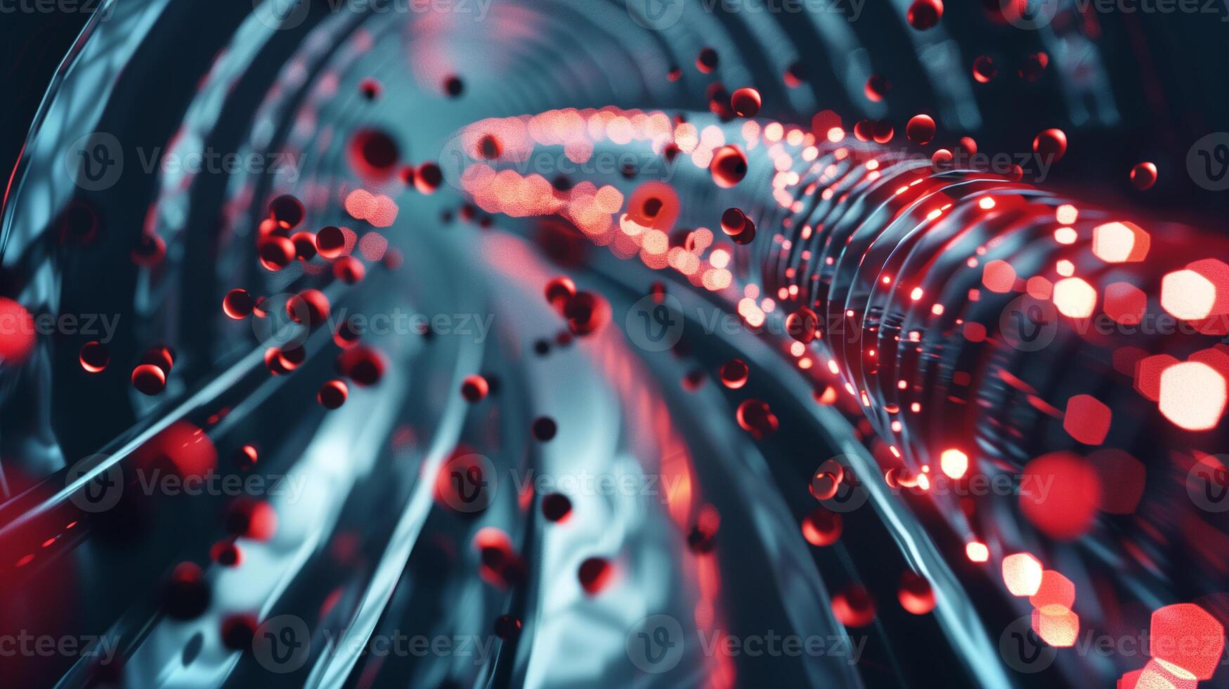 This Nano-particle synthetic blood flows through a tube, highlighting advanced medical tech. photo