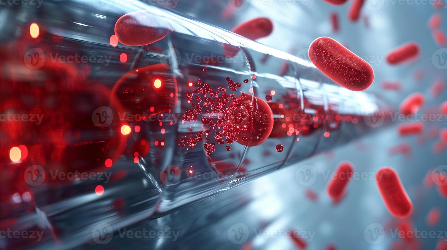 This Bio tubing moves synthetic blood with nanoparticles for advanced medical transfusions. photo