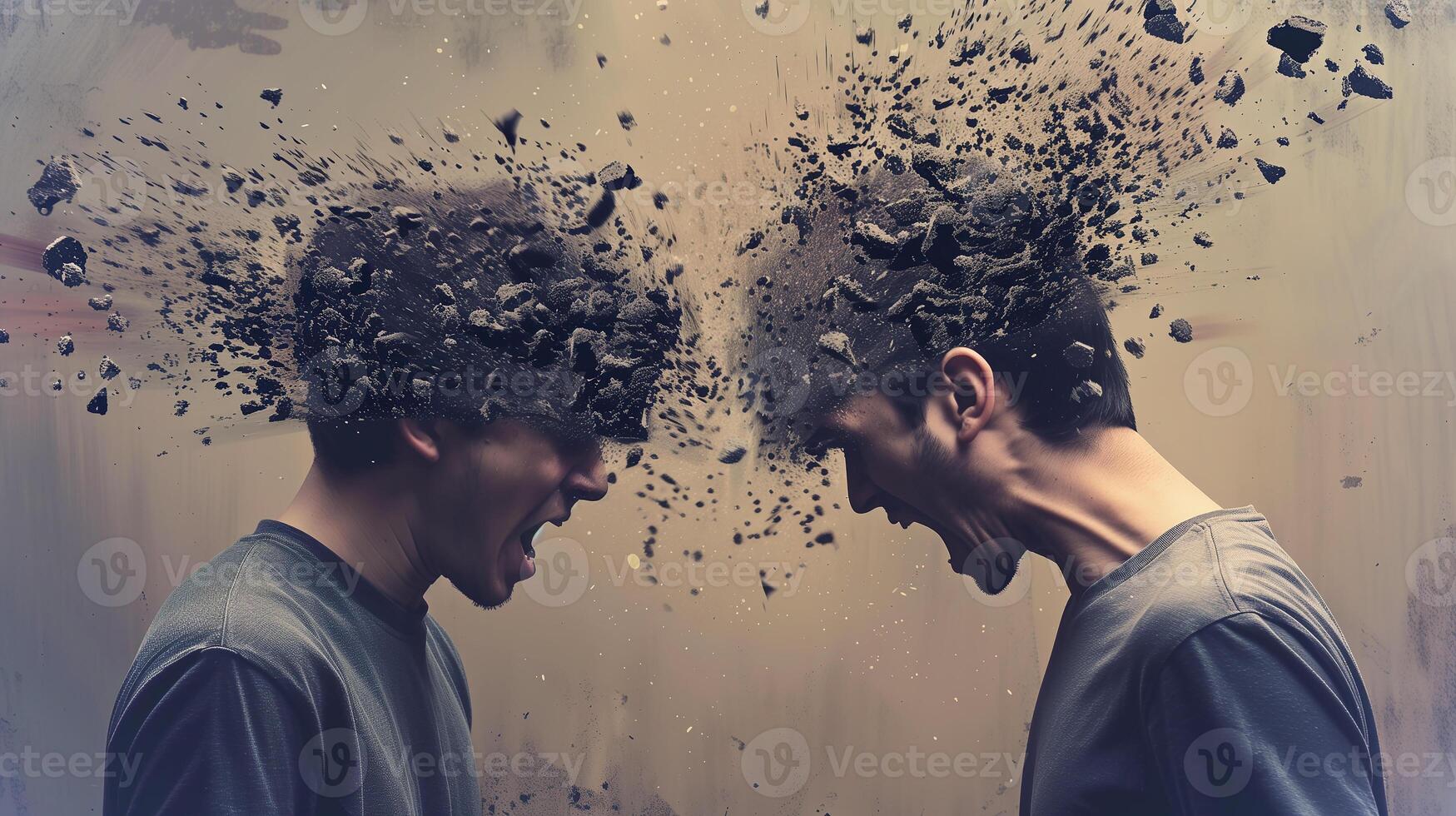 This Two people confront intense emotions, highlighting conflict and a search for resolution. photo