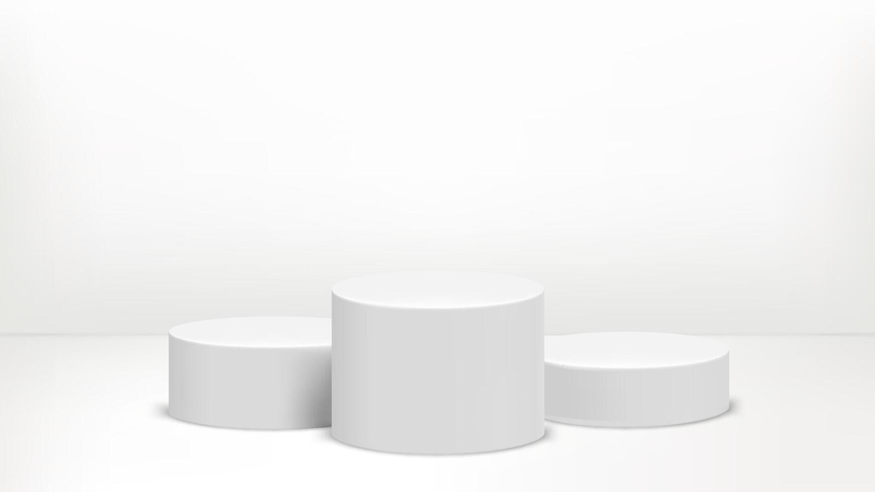 Product design podium in bright room. 3d template for product design vector