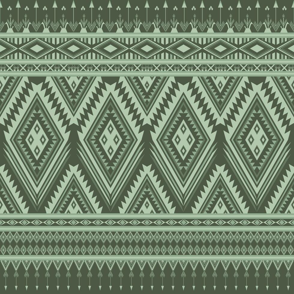 Green southwest Ethnic pattern. vector