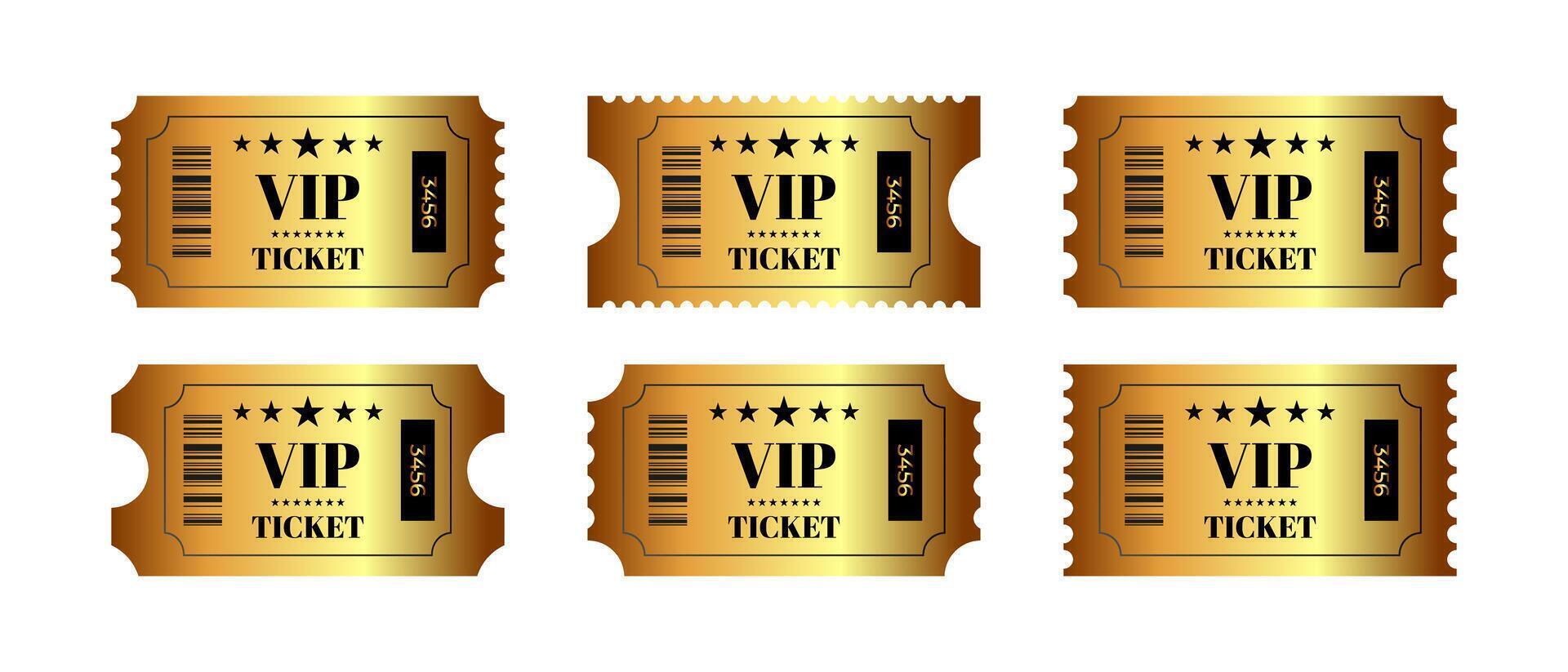 Exclusive gold VIP tickets for an unforgettable event experience vector