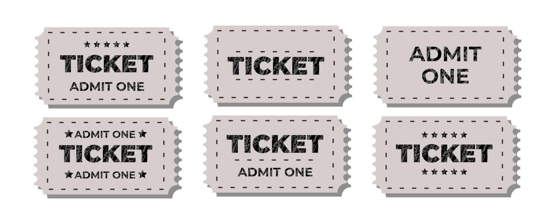 Vintage ticket collection showcasing various styles and designs from a bygone era vector