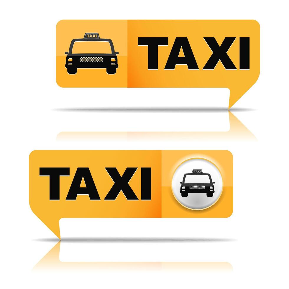 Two taxi banner on white background vector