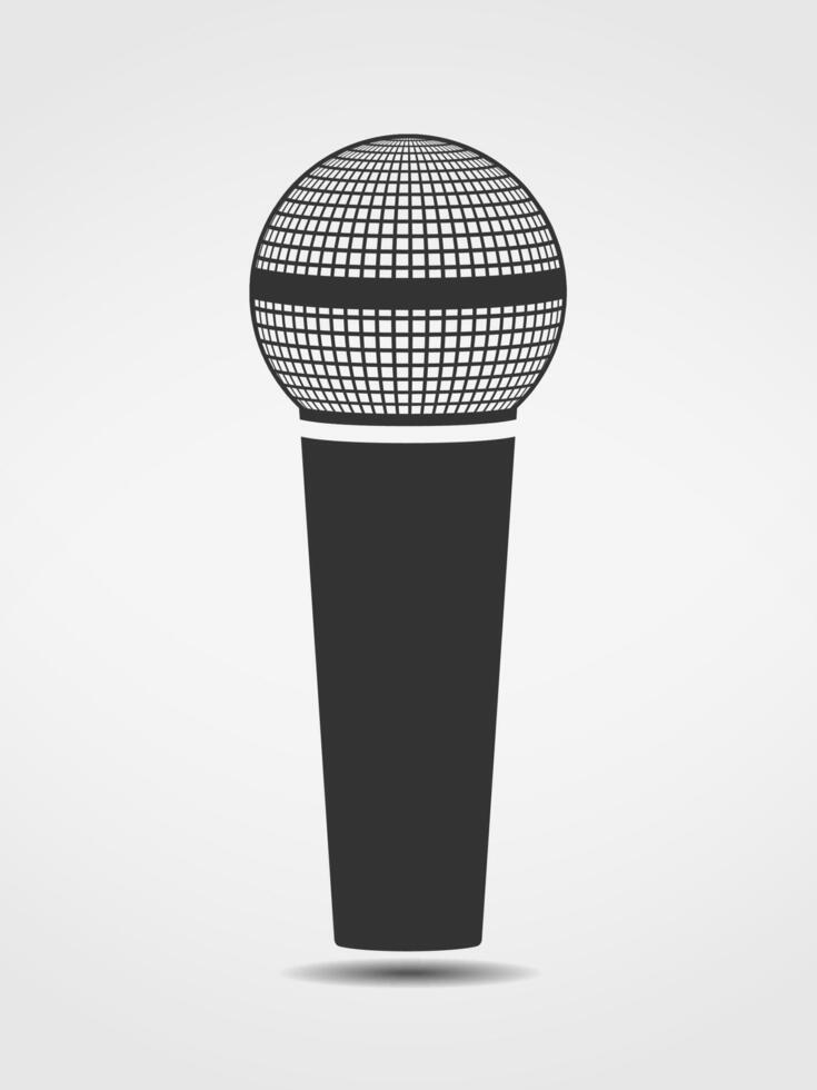 Classic microphone silhouette vector