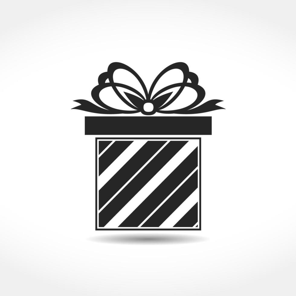 Gift box with a bow icon vector