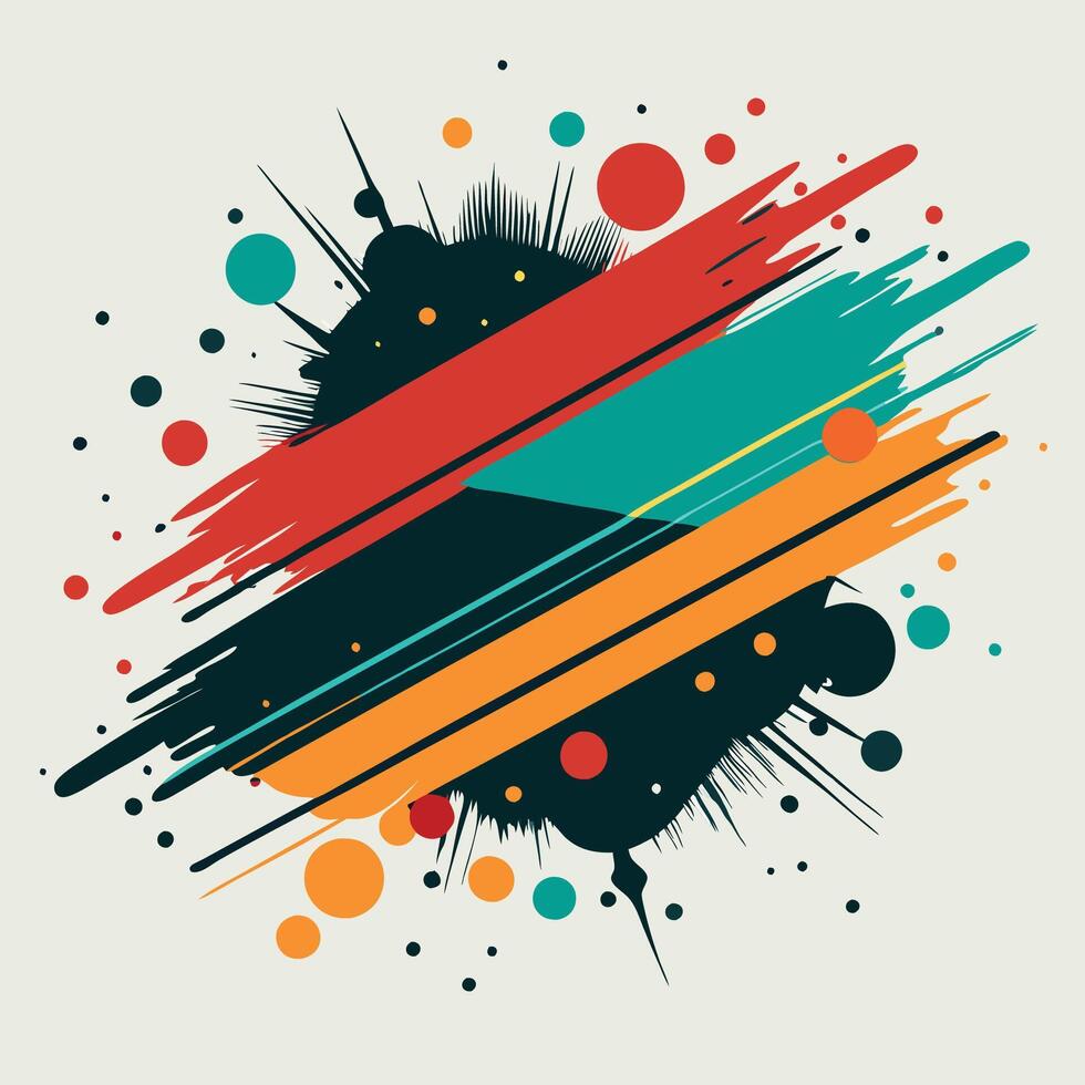 Abstract Paint Brush Strokes and Grunge Textures for Artistic Designs vector