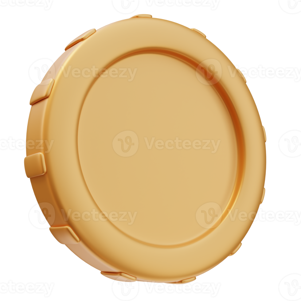 3D Rendering Golden Coin. Money Finance. 3D icon png