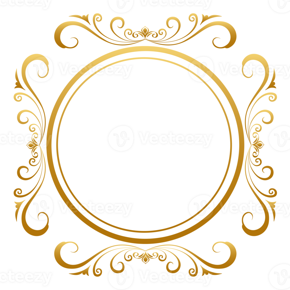 Decorative Gold Round Frame png