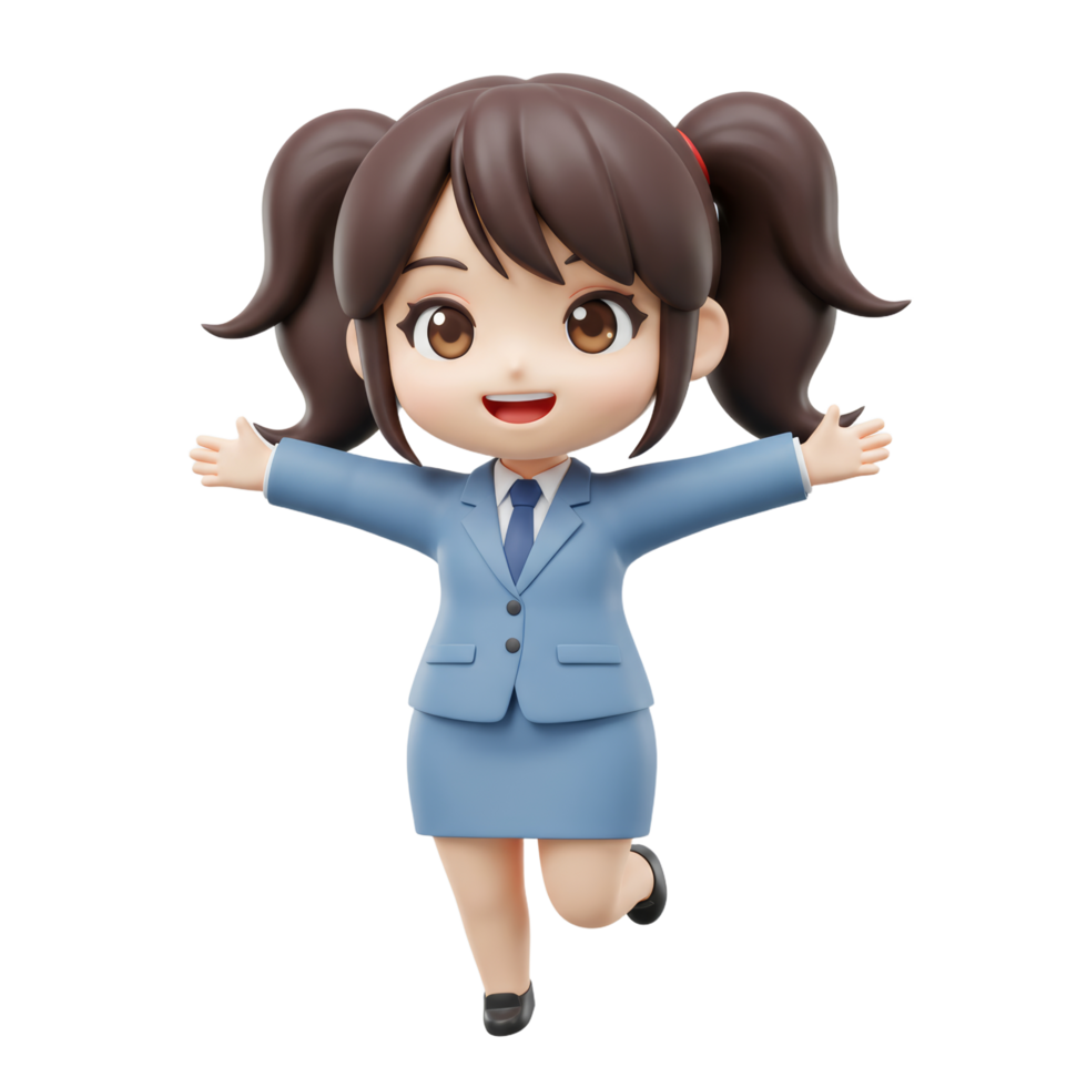 A 3d cartoon character in a business suit png