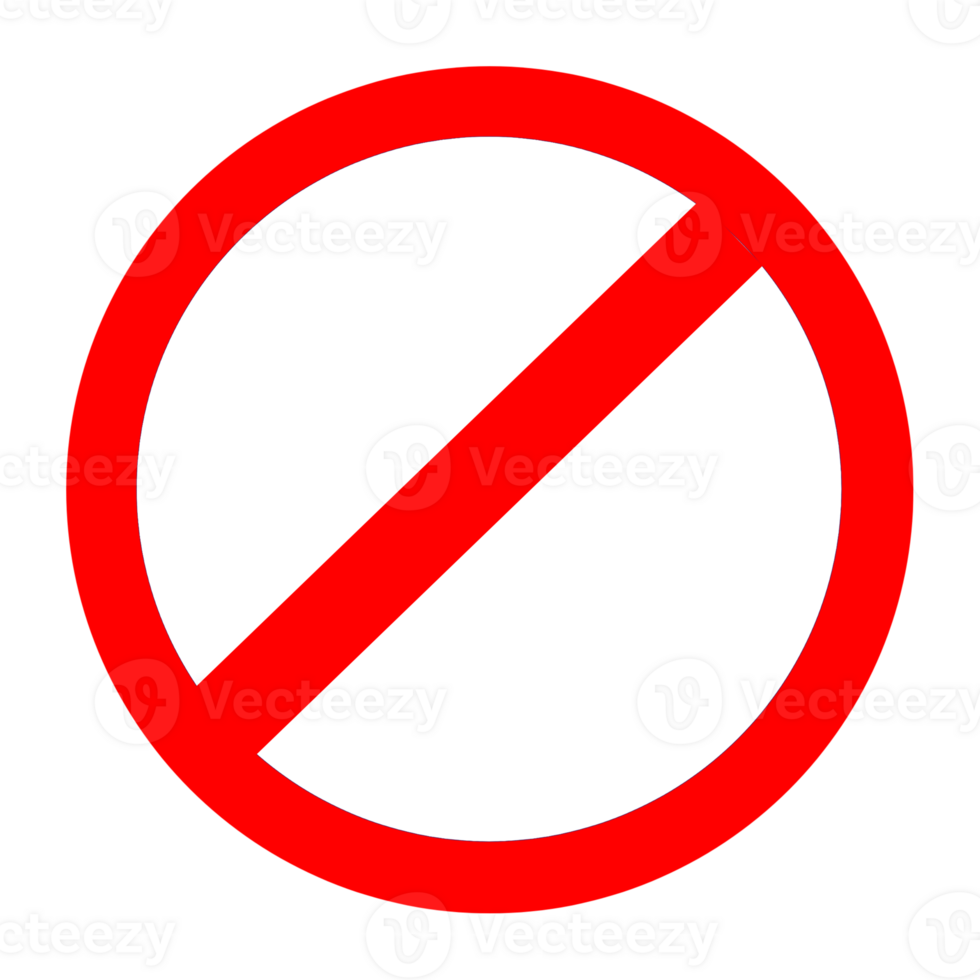 No Symbol, Prohibition Sign Red Circle and Line Not Allowed Icon png