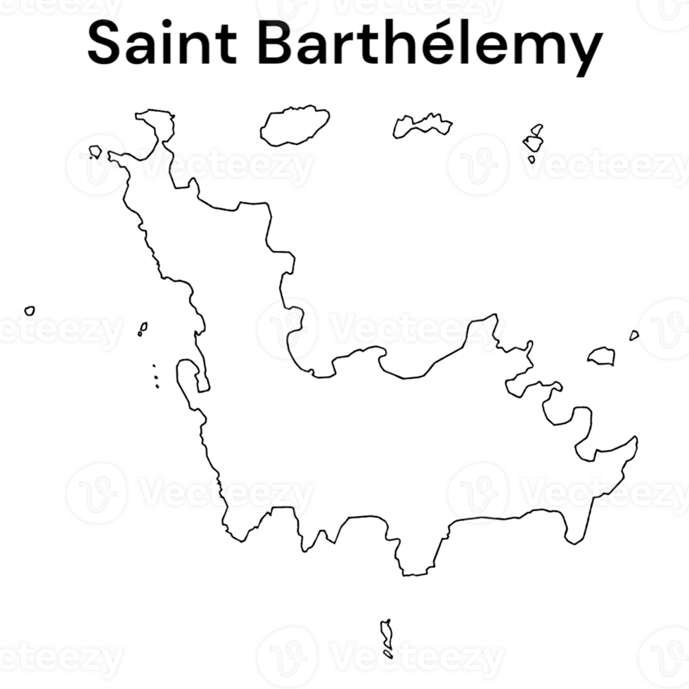 Saint Barthelemy Map Shape Line Map of Saint Barthelemy Map of Saint Barthelemy Island png