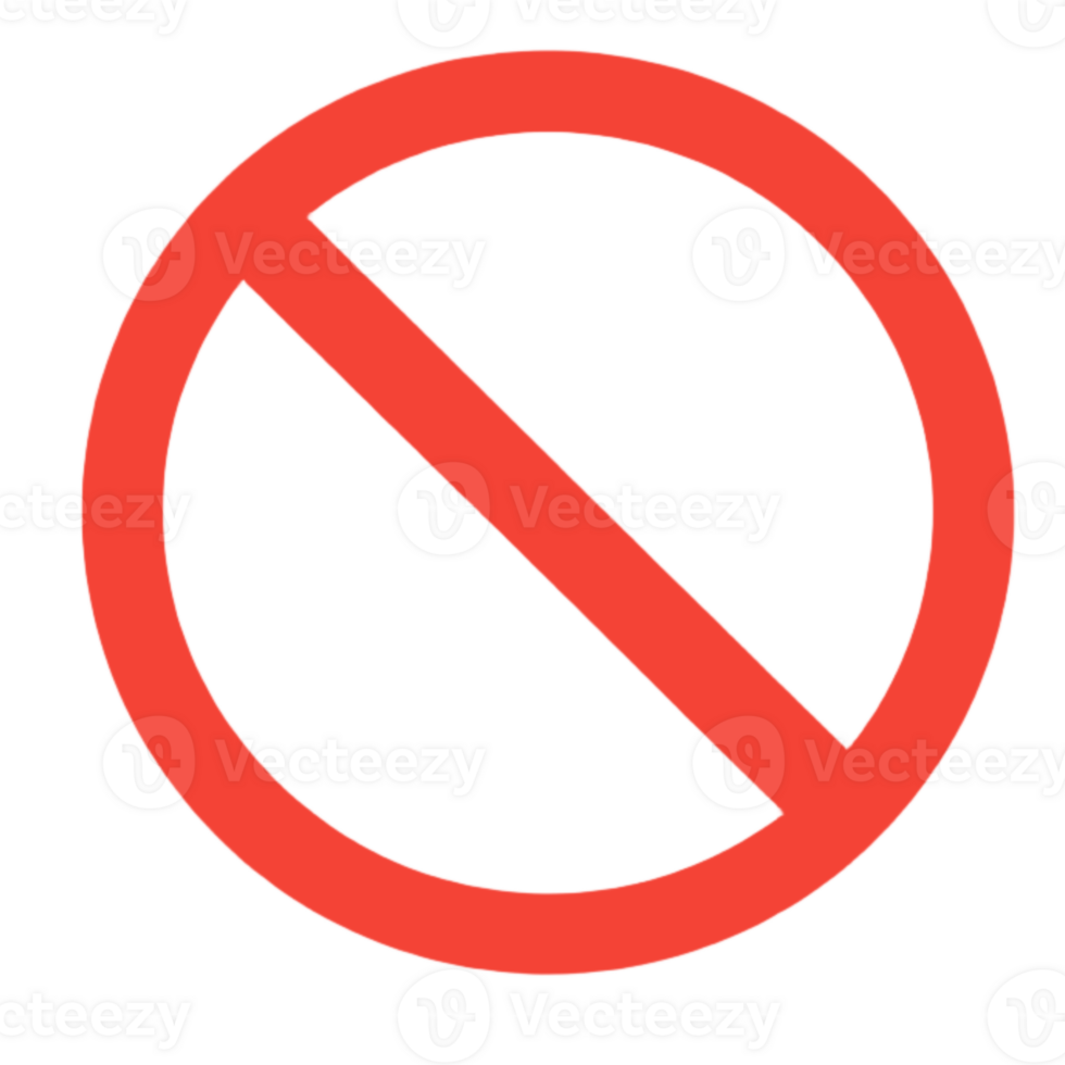 Prohibition Sign Red Circle and Line Not Allowed Icon png