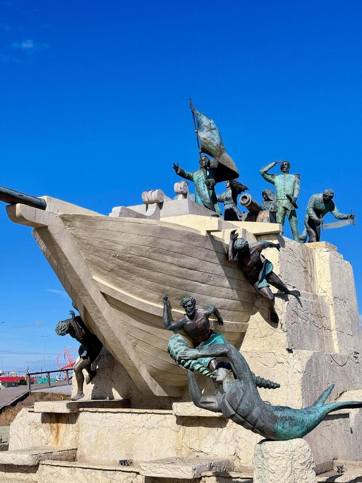 Punta Arenas, Chile 10.22.2023 Maritime Monument with Sailors and Mermaids photo