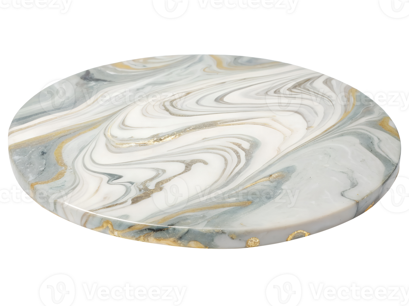 Marbled Glass Platform with Soft Swirling Colors, isolated on a transparent background png