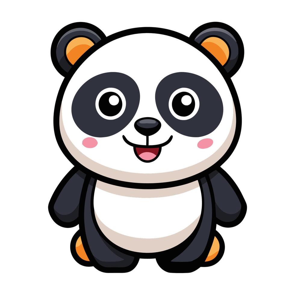 Adorable Cartoon Pandas Stickers in Lively Poses for Creative Projects vector