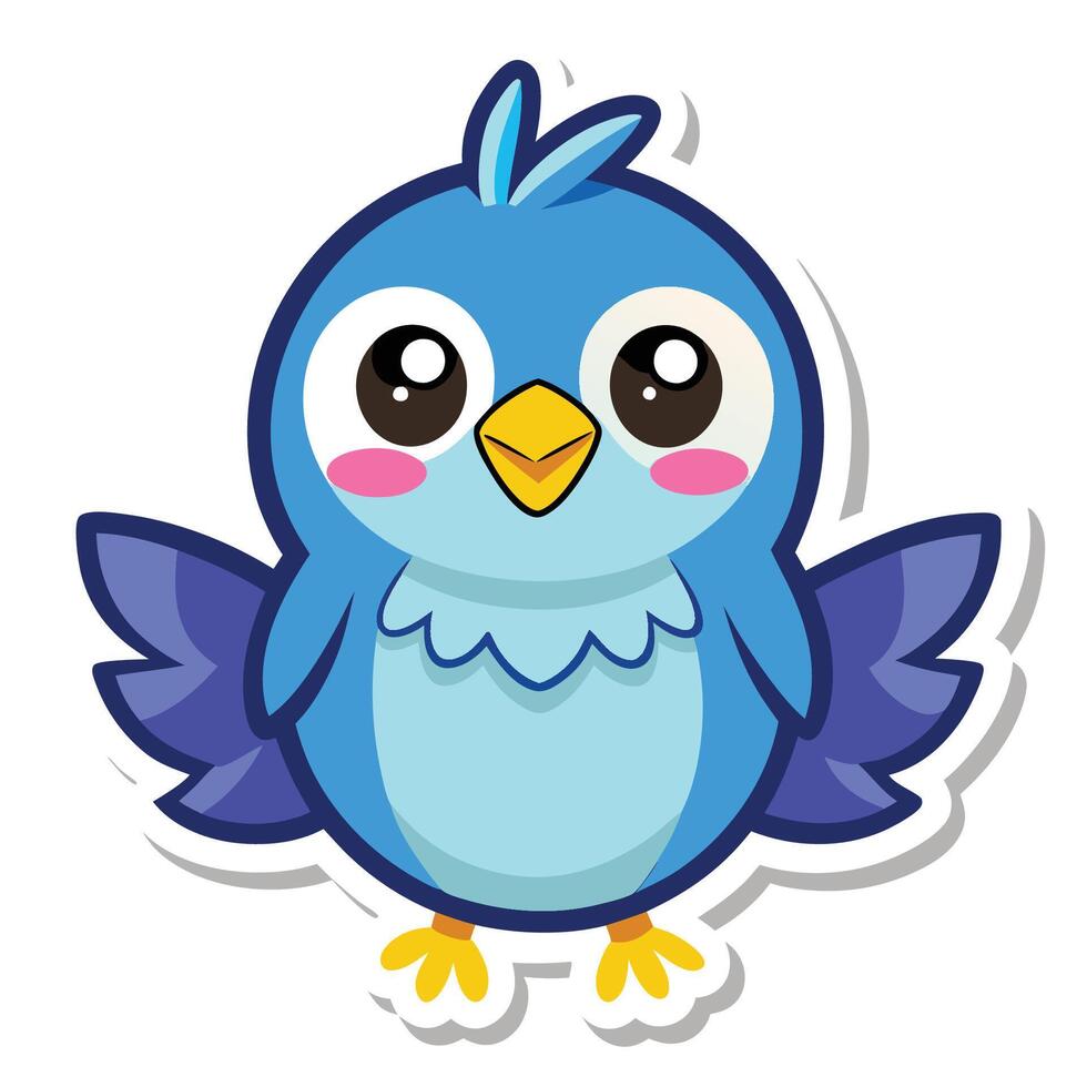Adorable Cartoon Birds on a Clean White Background for Fun Digital Communication vector
