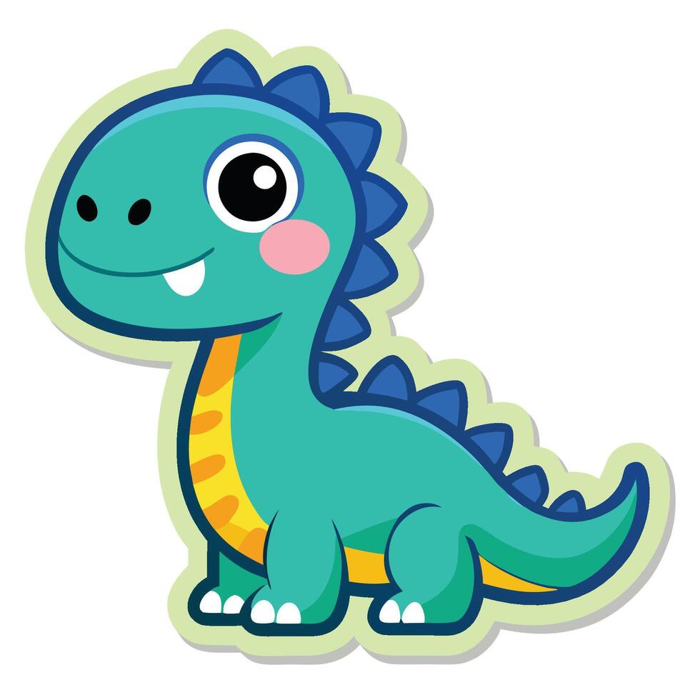 Adorable Cartoon Dinosaur Stickers A Delightful Collection of Quirky Characters vector